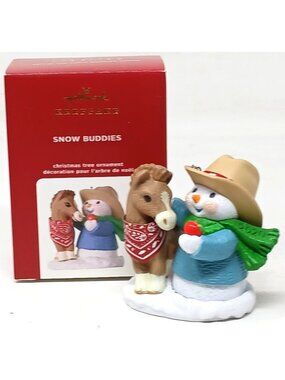 Hallmark Keepsake Snow Buddies 2020 Ornament #23 Cowboy Snowman & Pony #D-11